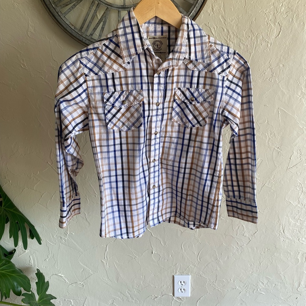 Gunnison Creek Boys Pearl Snap Button Down Collared Shirt